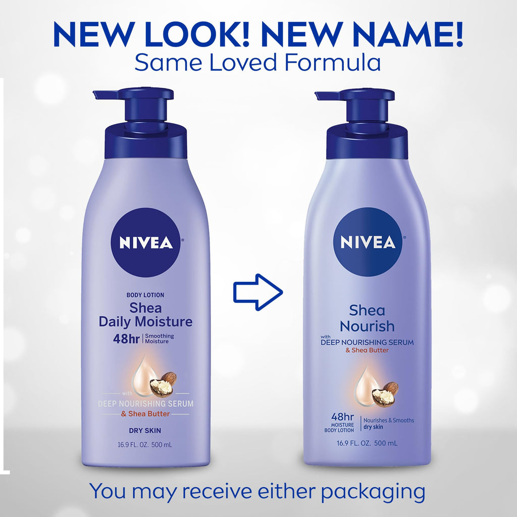 NIVEA Cocoa Butter Body Lotion for Dry Skin with Hyaluronic Acid, Cocoa Butter and Deep Nourishing Serum, 72-Hour Body Moisturizer, 16.9 Fl Oz Pump Bottle