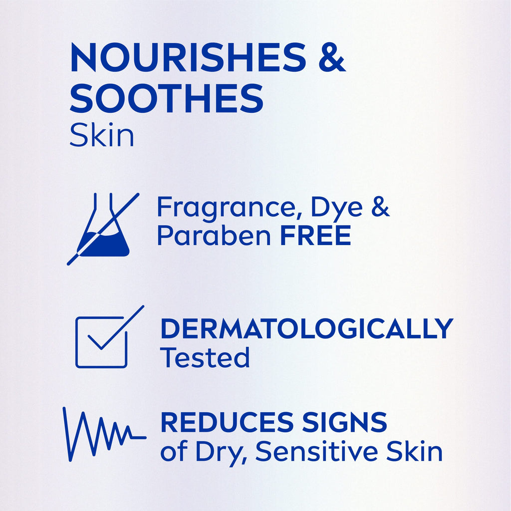 NIVEA Sensitive and Radiant Body Lotion for Sensitive Skin, Hypoallergenic, Fragrance Free Body Lotion for Women with Deep Nourishing Serum, Pearl Extract and Provitamin B5, 16.9 Fl Oz Bottle