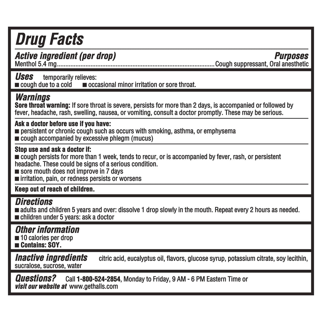 Halls Throat Relief Cough Drops