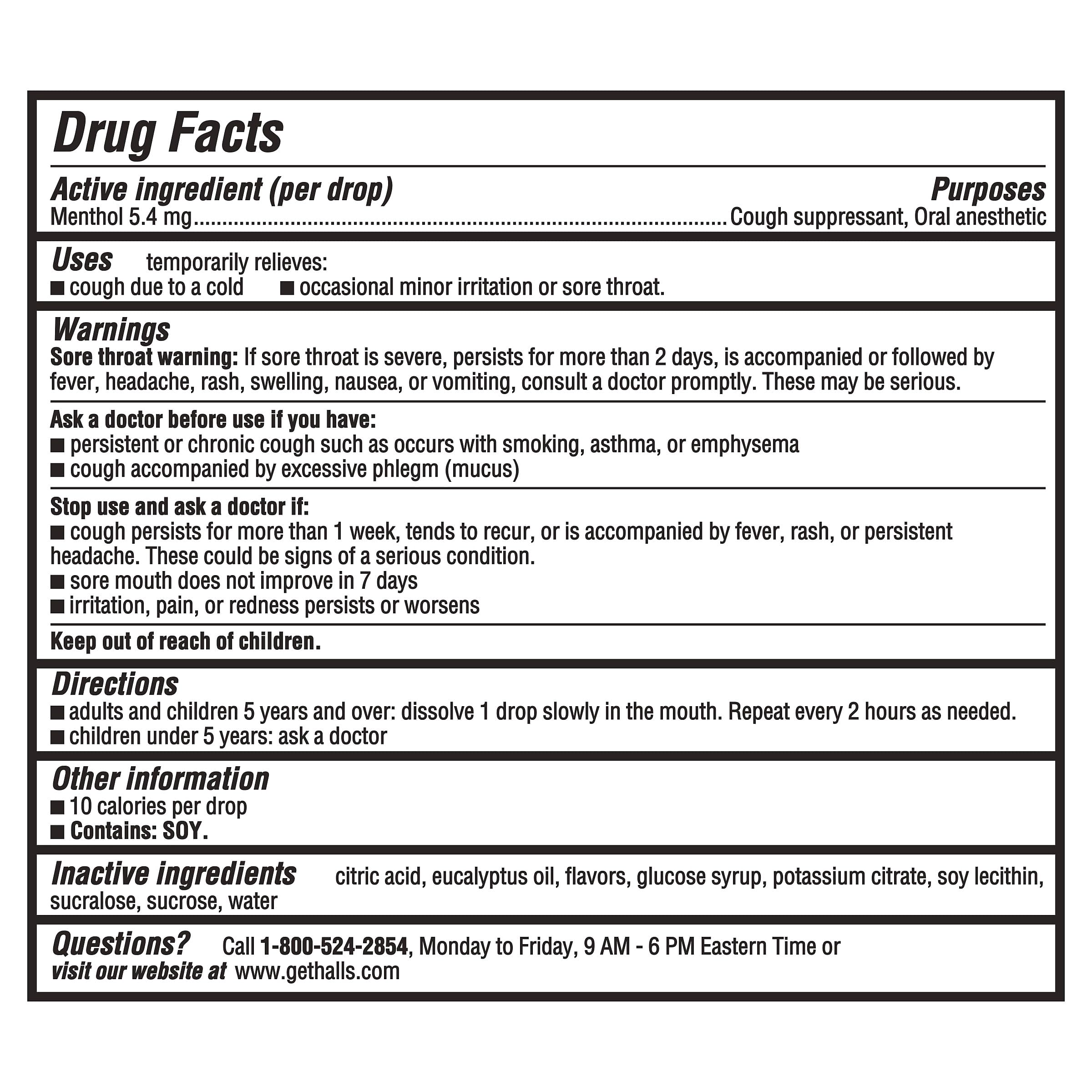Halls Throat Relief Cough Drops
