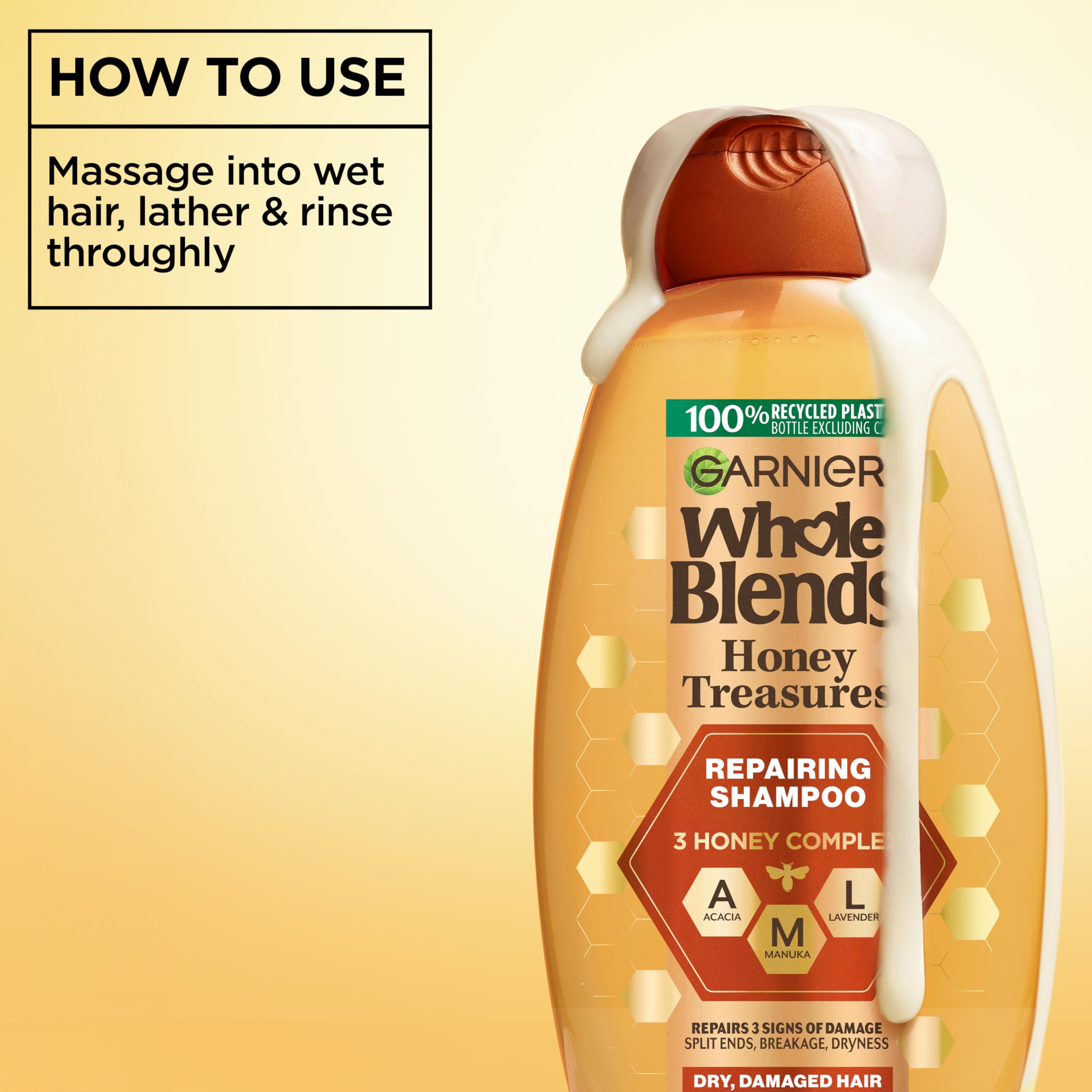Garnier Whole Blends Repairing Shampoo Honey Treasures Count