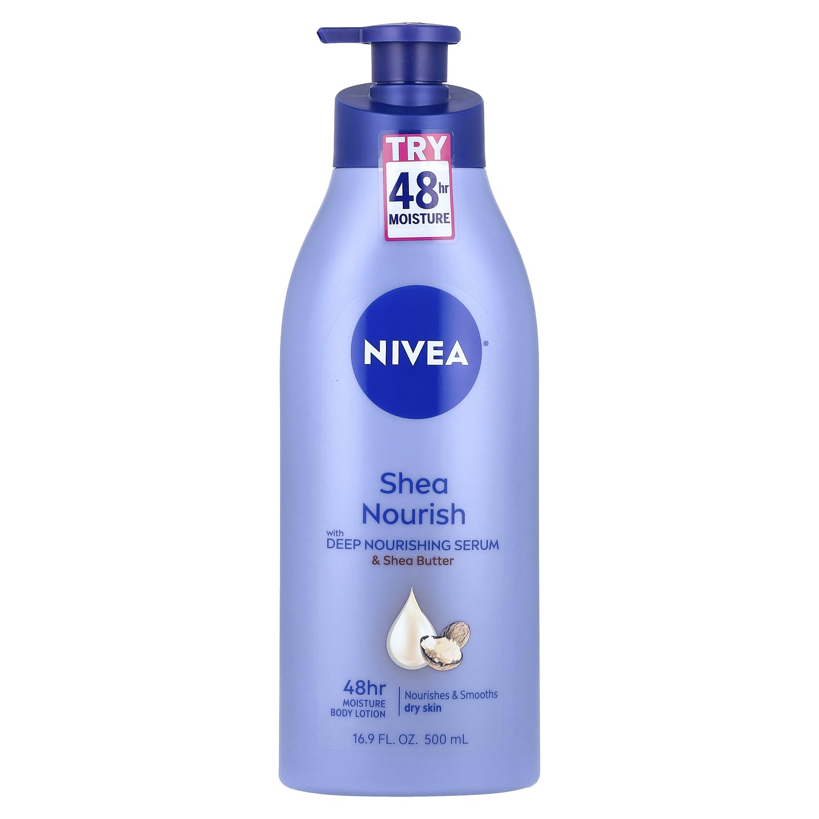 Nivea Shea Daily Moisture Body Lotion 16.9 Ounce Pump (Dry Skin) (500ml) (3 Pack) - Packaging May Vary