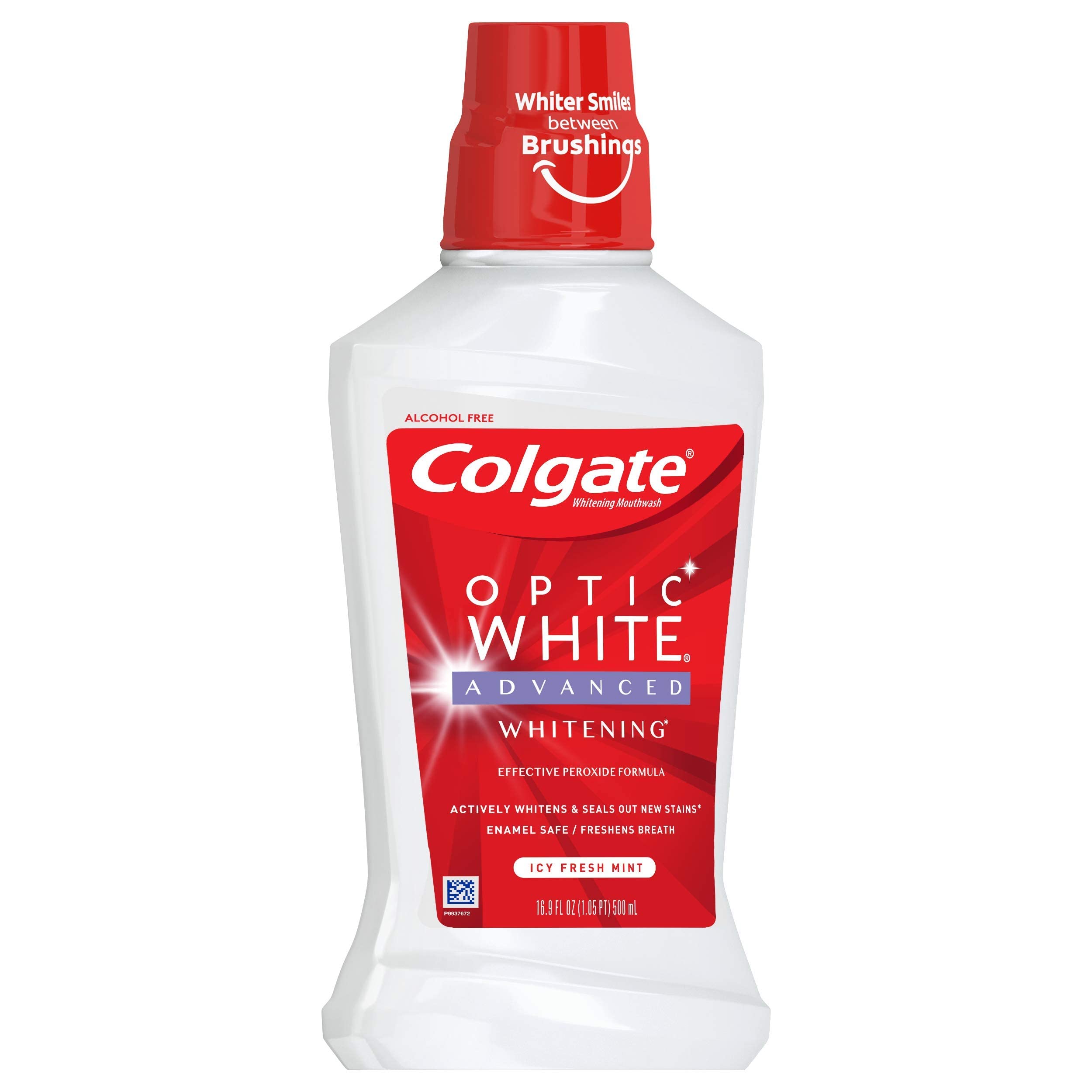 Colgate Optic White Multi-Care Whitening Rinse - High Impact White - ICY Fresh Mint - Net Wt. 16 FL OZ (473 mL) Per Bottle - Pack of 3 Bottles