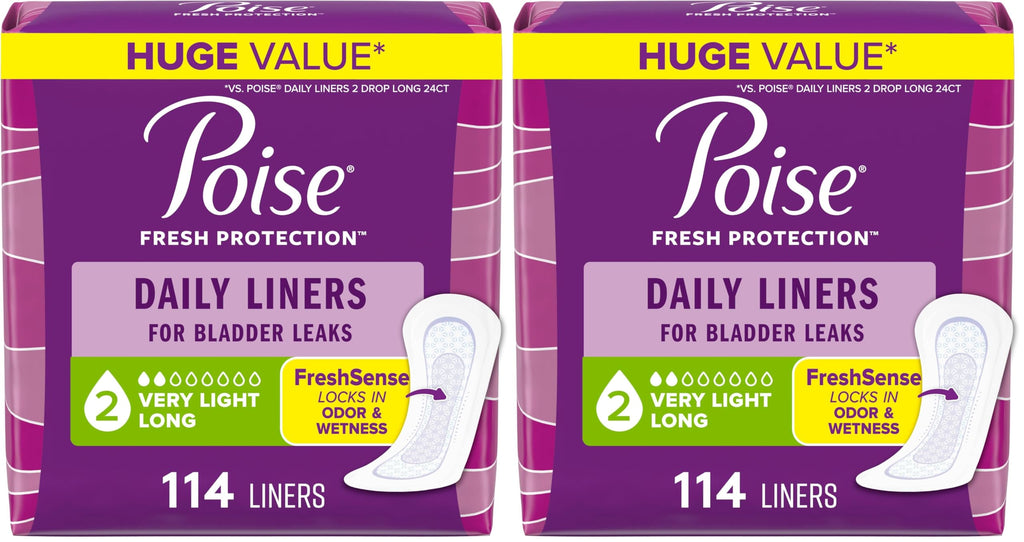 Poise Fresh Protection Female Incontinent Pad Long Length 8.5" L 19308