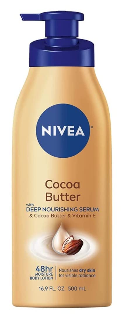 NIVEA Lotion Cocoa Butter 16.9 Ounce Pump (Dry To Very Dry Skin) (500ml) (3 Pack)