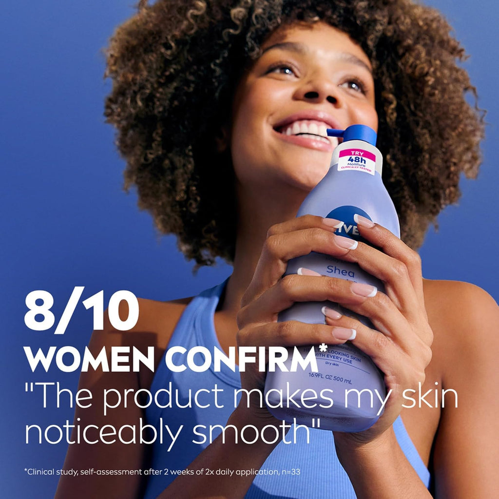 NIVEA Shea Daily Moisture Body Lotion, 16.9 oz (Pack of 4)