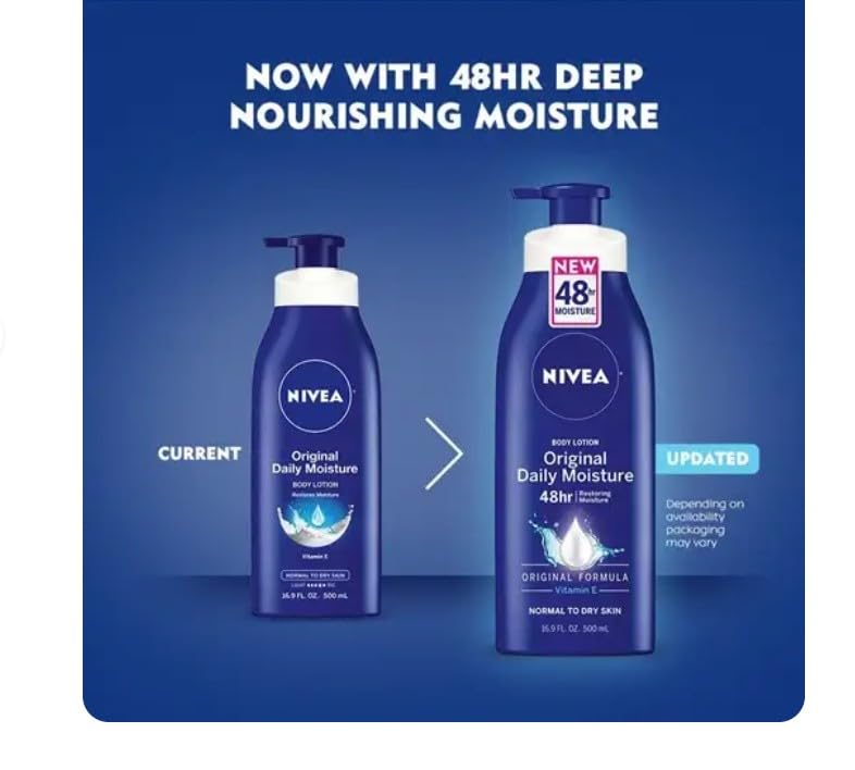 NIVEA Lotion Original Daily Moisture 16.9 Ounce Pump (Normal to Dry Skin) (500ml) (6 Pack)