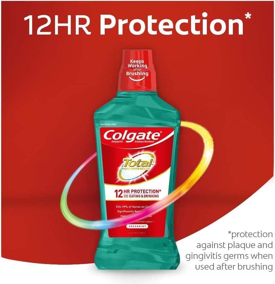 Colgate Total Advanced Pro-Shield Mouthwash, Spearmint, 16.9 Fl Oz, 6 Count