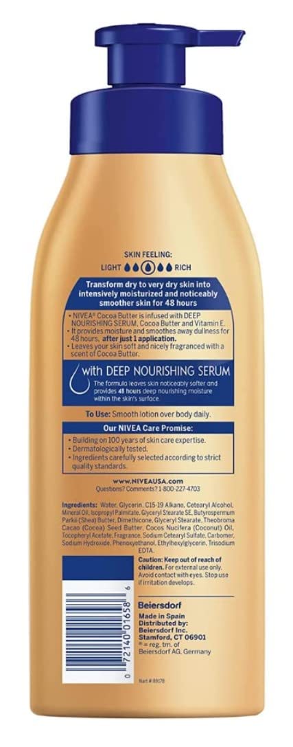 NIVEA Cocoa Butter Body Lotion 16.9 fl. oz. (Pack of 2)