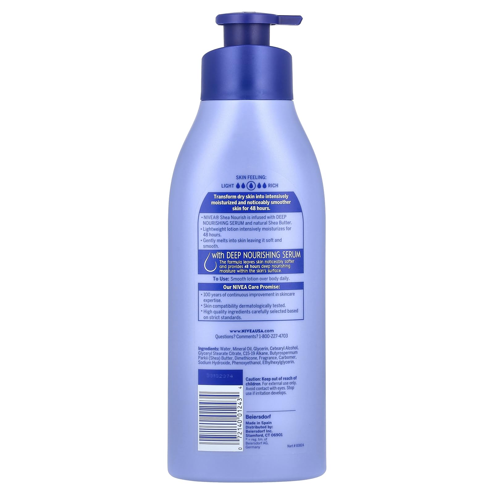 Nivea Shea Daily Moisture Body Lotion 16.9 Ounce Pump (Dry Skin) (500ml) (3 Pack) - Packaging May Vary