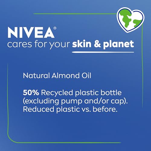 NIVEA Oil Infused Vanilla and Almond Oil Body Lotion for Women, Fast-Absorbing and Non-Greasy Vanilla Scented Lotion Moisturizes for 48 Hours, 16.9 Fl Oz Pump Bottle, Pack of 3