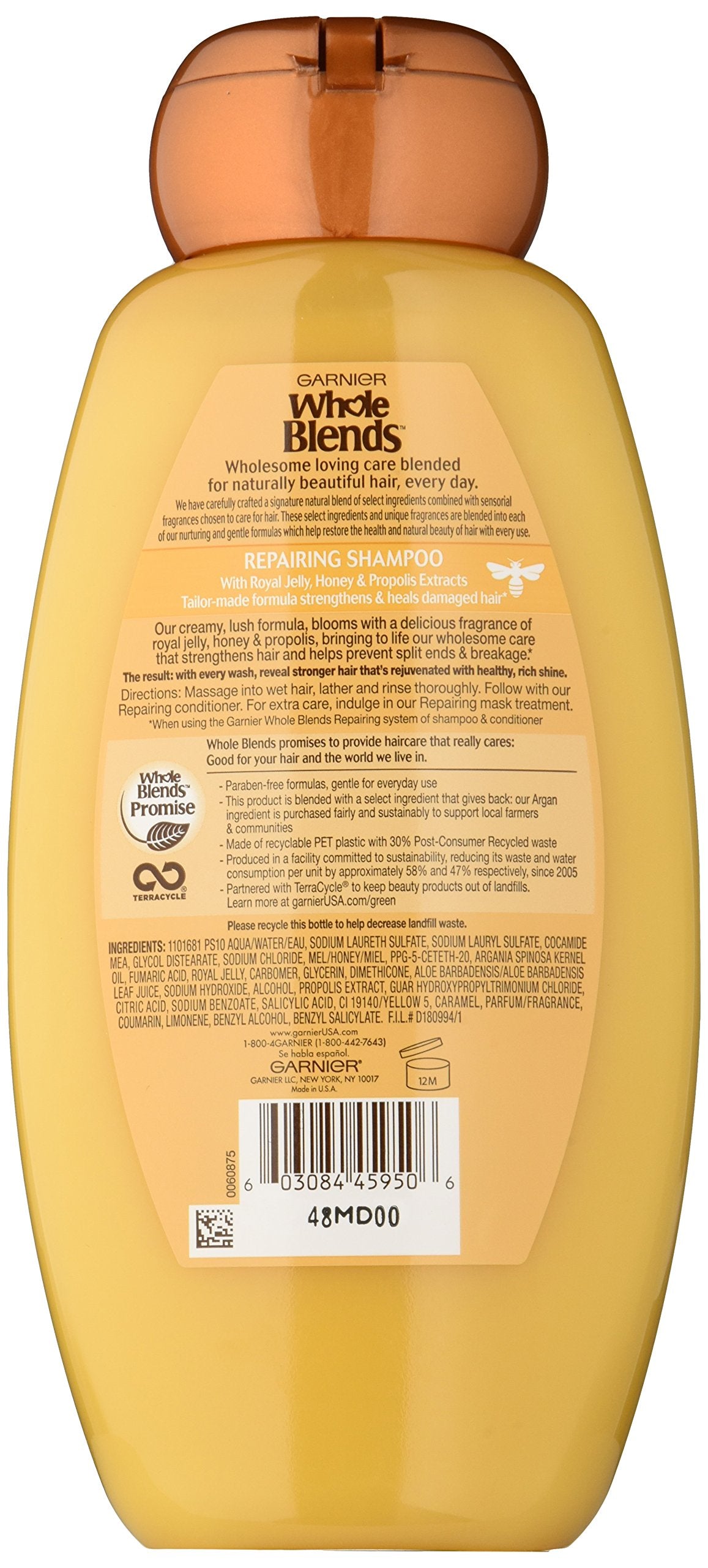 Garnier Whole Blends Repairing Shampoo, Honey Treasures extracts, 22 Fluid Ounce