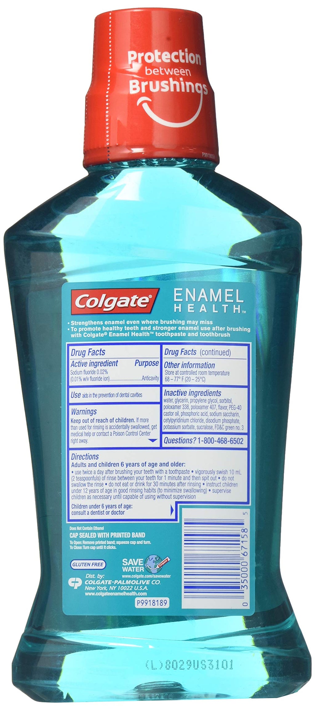Colgate Enamel Health Anticavity Fluoride Mouthwash, Sparkling Fresh Mint 16.90 oz (Pack of 3)