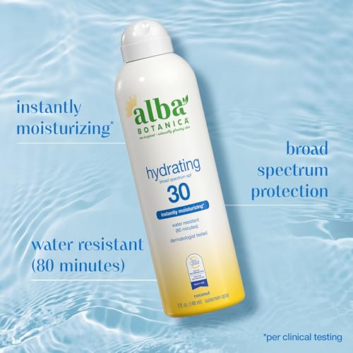 Alba Botanica Sunscreen for Face and Body, Hydrating Sunscreen Spray