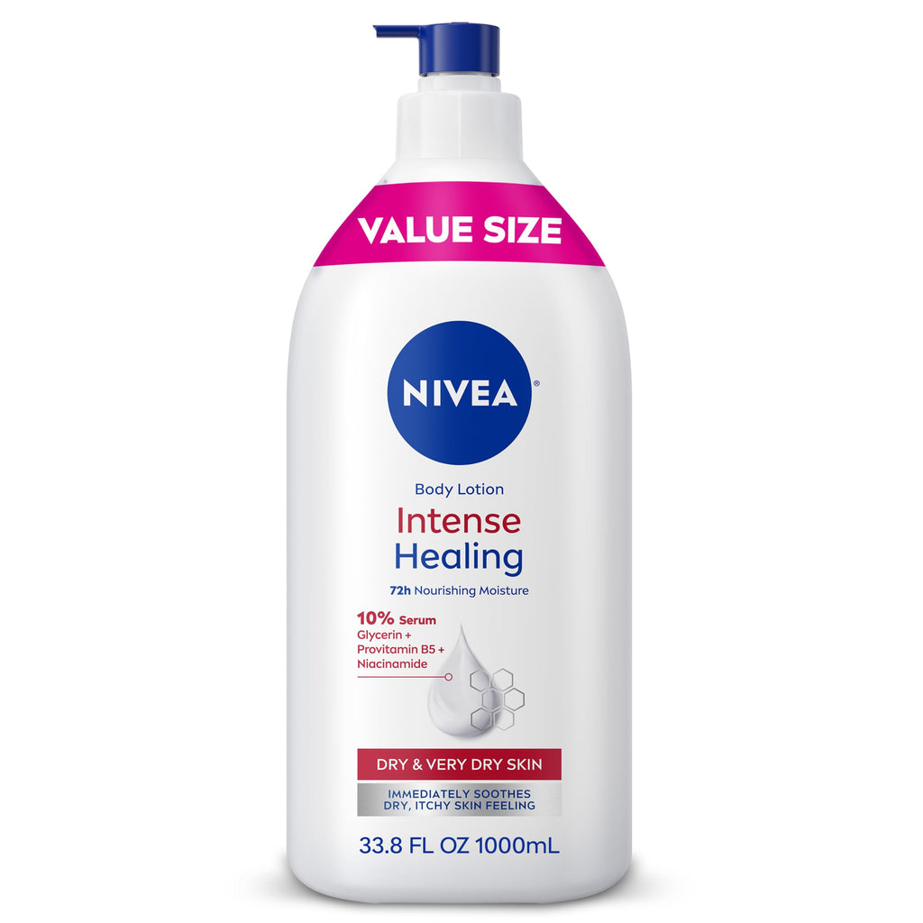NIVEA Intense Healing Body Lotion for Very Dry, Itchy Skin with Glycerin, Provitamin B5 and Niacinamide