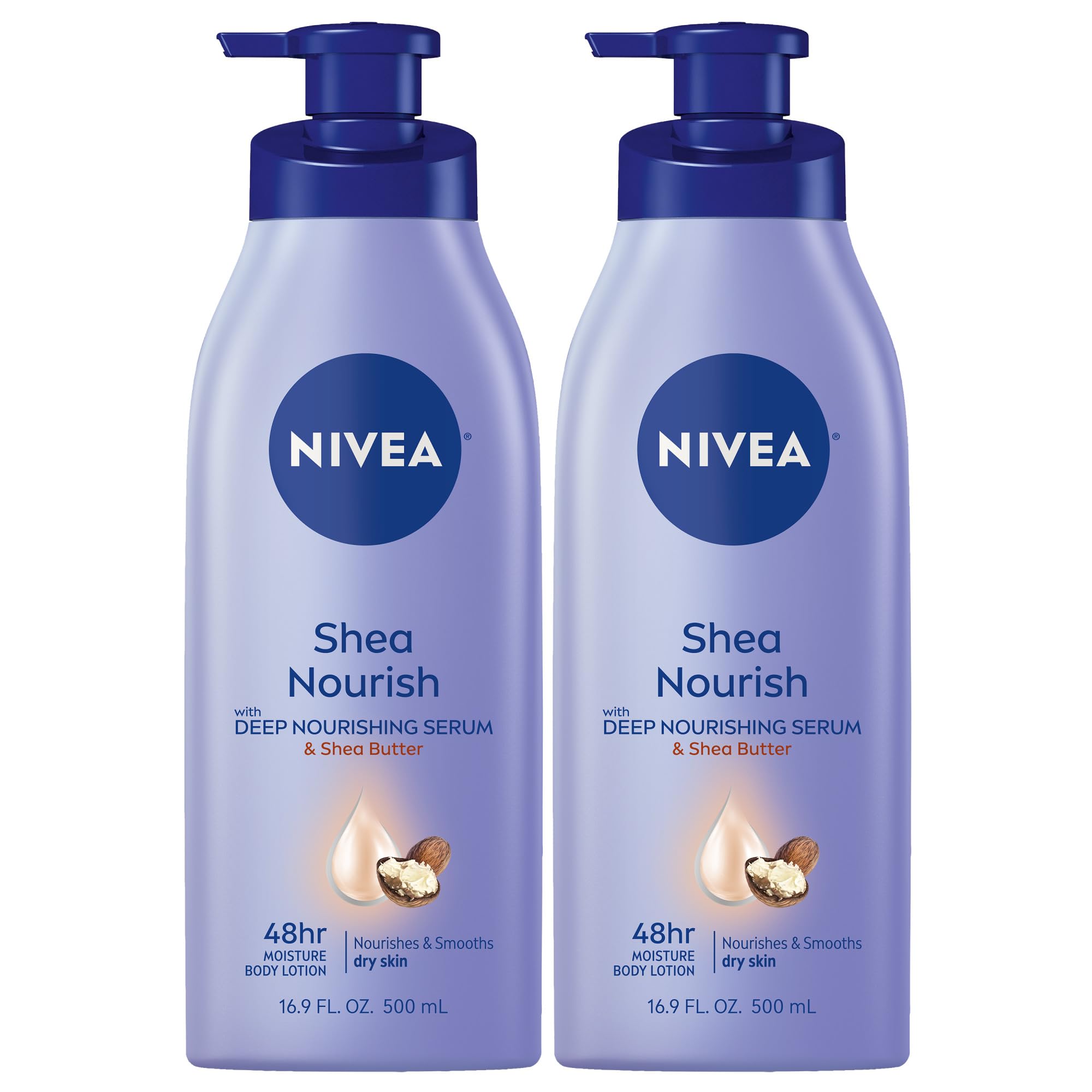 NIVEA Cocoa Butter Body Lotion for Dry Skin with Hyaluronic Acid, Cocoa Butter and Deep Nourishing Serum, 72-Hour Body Moisturizer, 16.9 Fl Oz Pump Bottle
