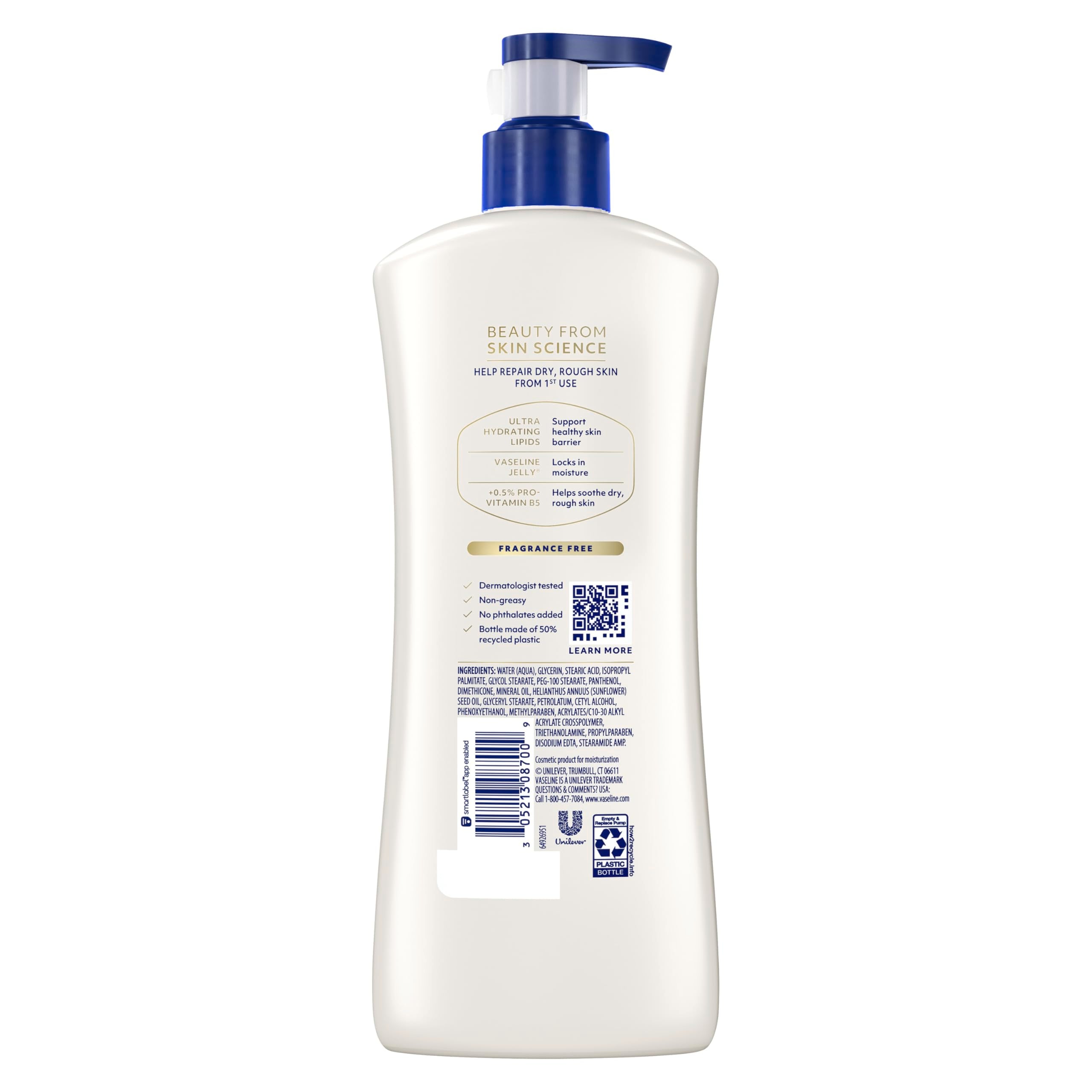Vaseline Advanced Repair Body Lotion Advanced Repair Unscented for Dry Skin Lotion Made with Ultra-Hydrating Lipids and Vaseline Jelly That Repairs Extremely Dry Skin 20.3 Fl oz