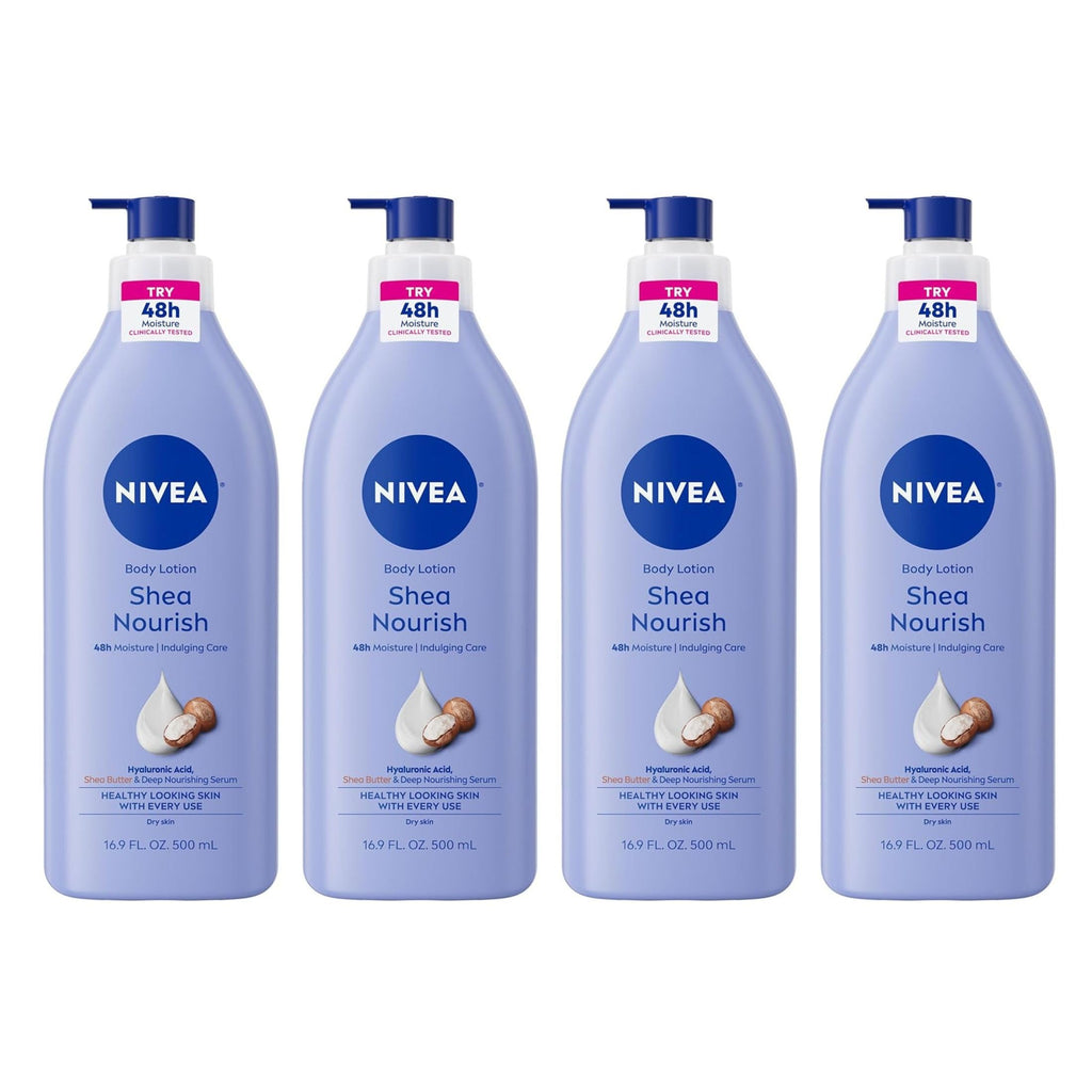 NIVEA Shea Daily Moisture Body Lotion, 16.9 oz (Pack of 4)