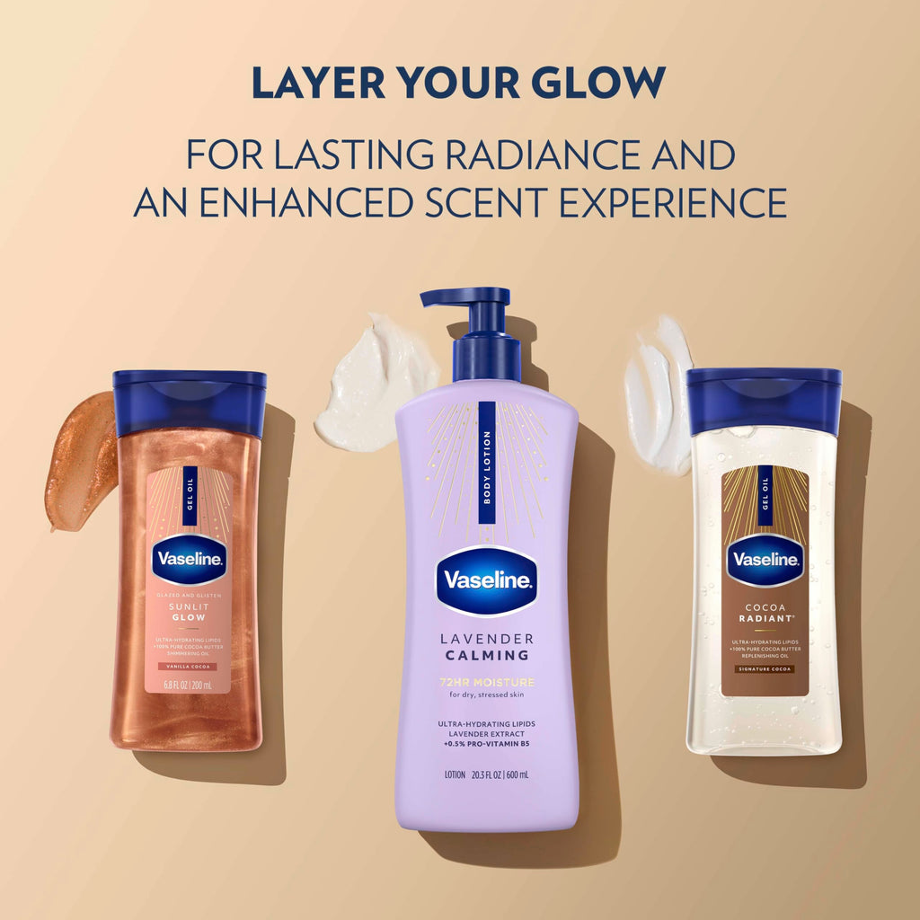 Vaseline Intensive Care Calm Healing Body Lotion for Dry Skin with Ultra-Hydrating Lipids and Lavender Extract to Heal Restore 20.3 oz