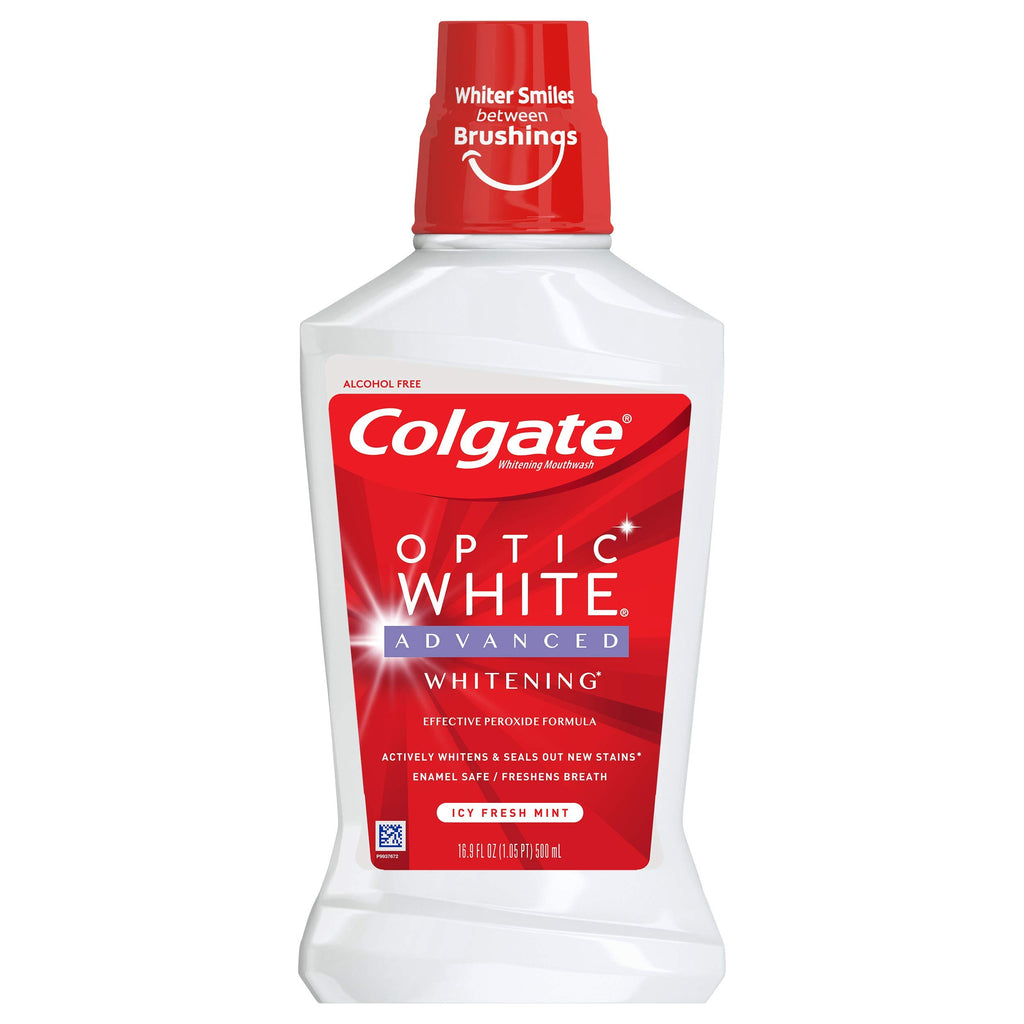 Colgate Optic White Whitening Mouthwash, Fresh Mint - 473mL, 16 fluid ounce