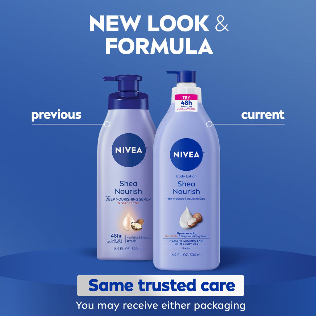 NIVEA Cocoa Butter Body Lotion for Dry Skin with Hyaluronic Acid, Cocoa Butter and Deep Nourishing Serum, 72-Hour Body Moisturizer, 16.9 Fl Oz Pump Bottle