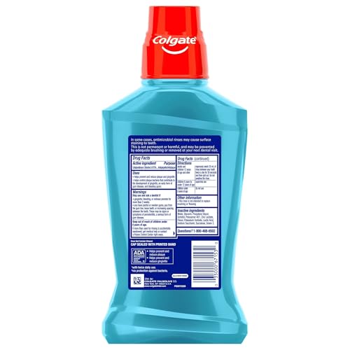Colgate Total for Gum Health Mouthwash, Clean Mint - 500mL, 16.9 fluid ounce(Pack of 6)