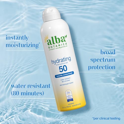 Alba Botanica Sunscreen for Face and Body, Hydrating Sunscreen Spray