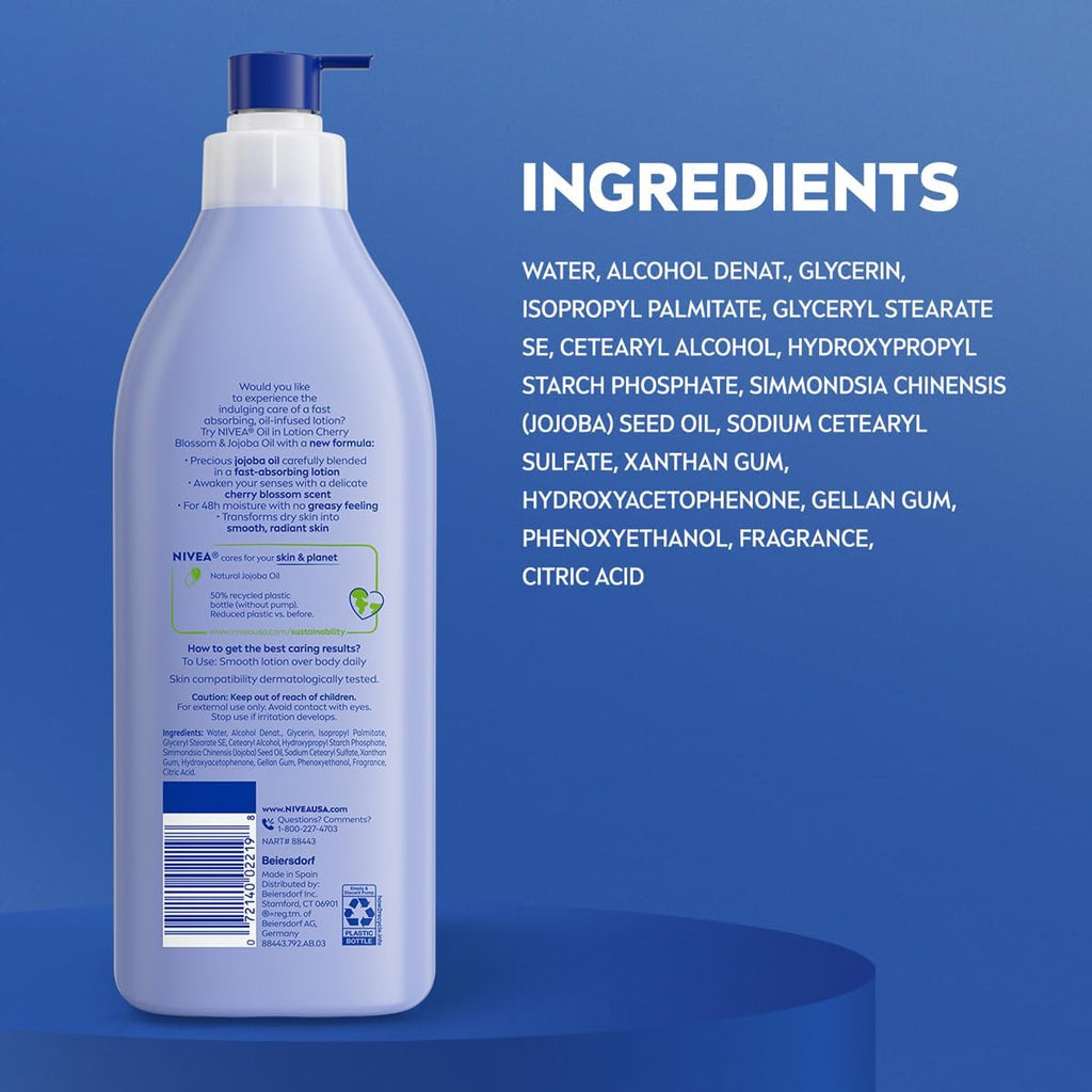 NIVEA Oil Infused Lotion Coconut and Monoi Oil Body Lotion for Women, Fast-Absorbing and Non-Greasy Coconut Scented Lotion Moisturizes for 48 Hours, 16.9 Fl Oz Pump Bottle